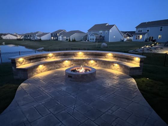 A Stamped Patio, Sitting Wall and Fire Pit, Start to Finish